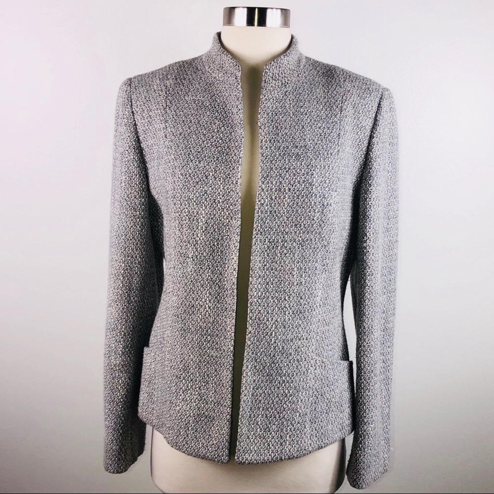 Jones New York Signature Grey|White Tweed Blazer